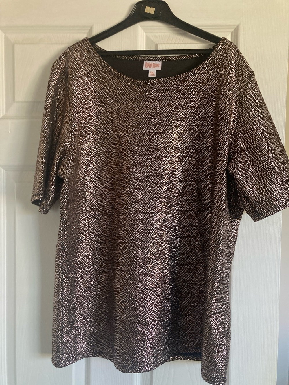 LuLaRoe Metallic Bronze Short Sleeve Tee